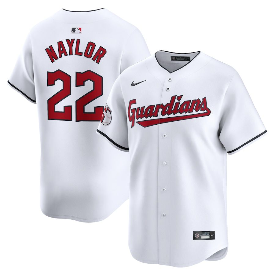 Men Cleveland Guardians #22 Josh Naylor Nike White Home Limited Player MLB Jersey->->MLB Jersey